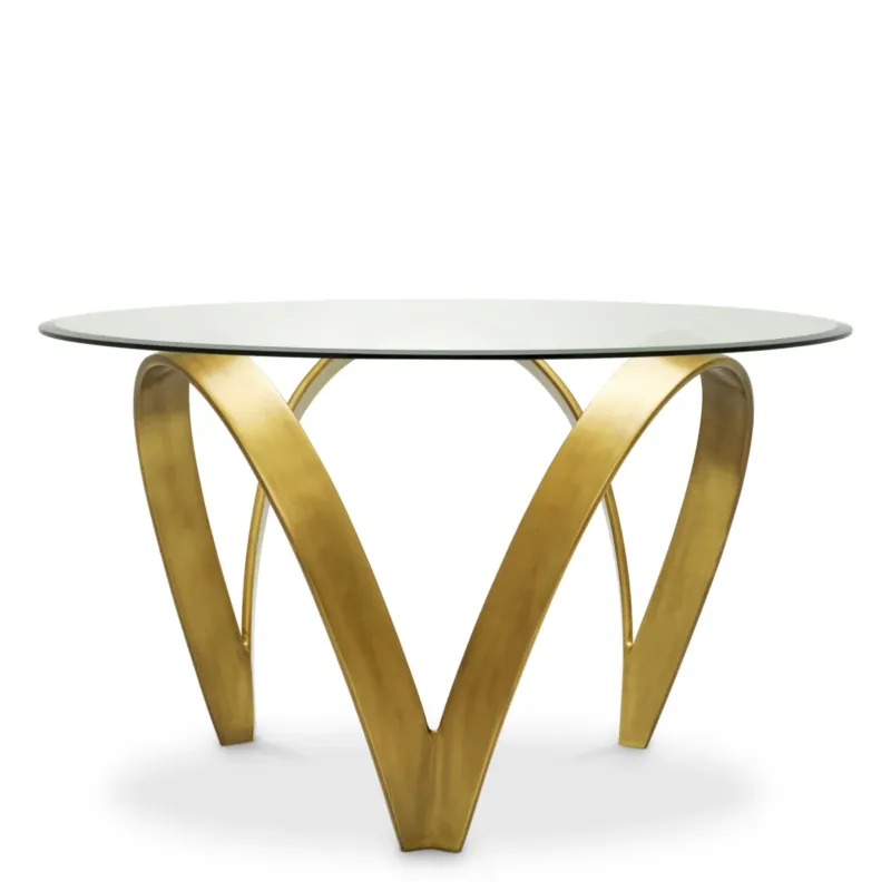 Sculptural Brass Dining Table Soquel | Eichholtz Miami