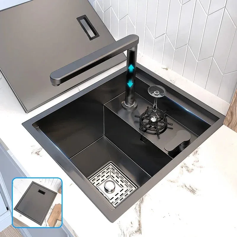 Hidden Cup Washer Sleek Stainless Steel Mini Sink - Image 0