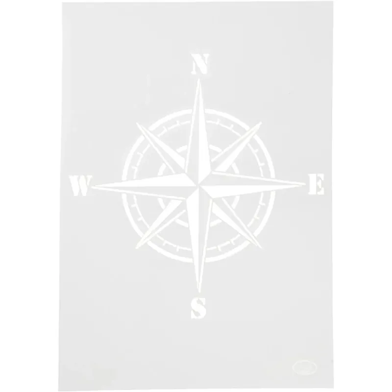 Stencil , compass, A4, sheet 210x297 mm