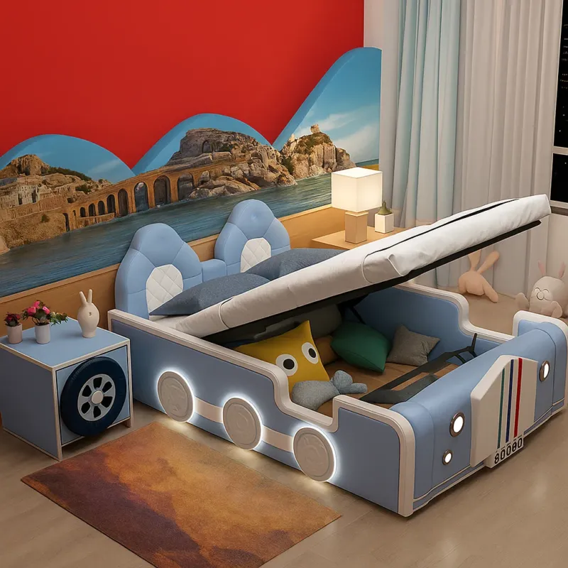 Classic Car Style Built-In Speaker Kids Bed - Image 0