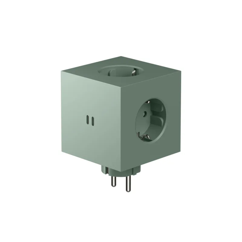 Steckdosenleiste "Square 2" – Grün · 3-fach · USB-C | Avolt