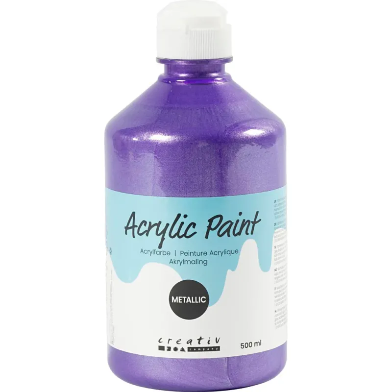 Acrylic Paint Metallic, metallic, violet, 500 ml/ 1 bottle