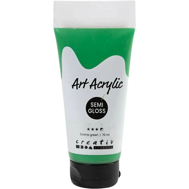 Art Acrylic, semi-glossy, semi opaque, crome green, 75 ml/ 1 bottle