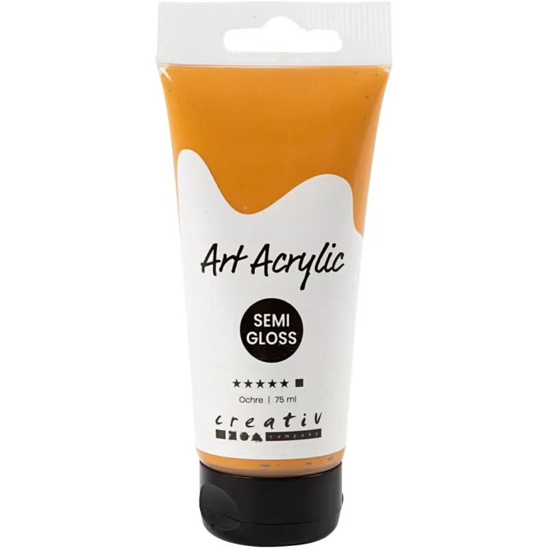 Art Acrylic, semi-glossy, opaque, ochre, 75 ml/ 1 bottle