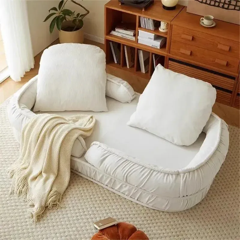 Nordic Style Foldable Lazy Single Recliner Sofa Bed - Image 0