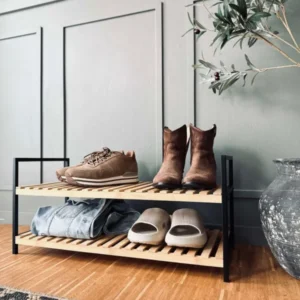 Schuhregal aus Bambus - 2 Ablagen