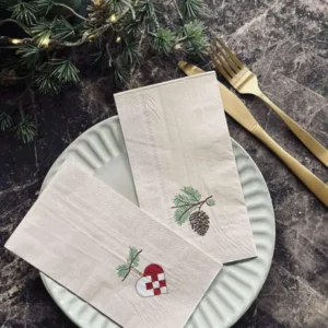 Servietten Weihnachten - 20 Stk. Herz / Zapfen