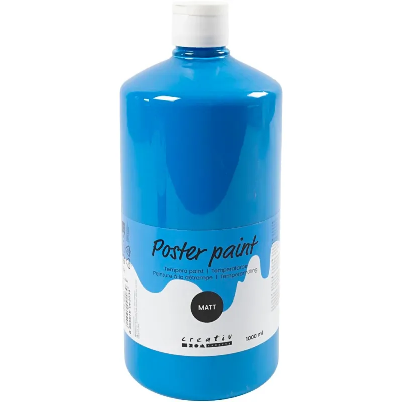 Poster paint Matte, primary blue, 1000 ml/ 1 bottle