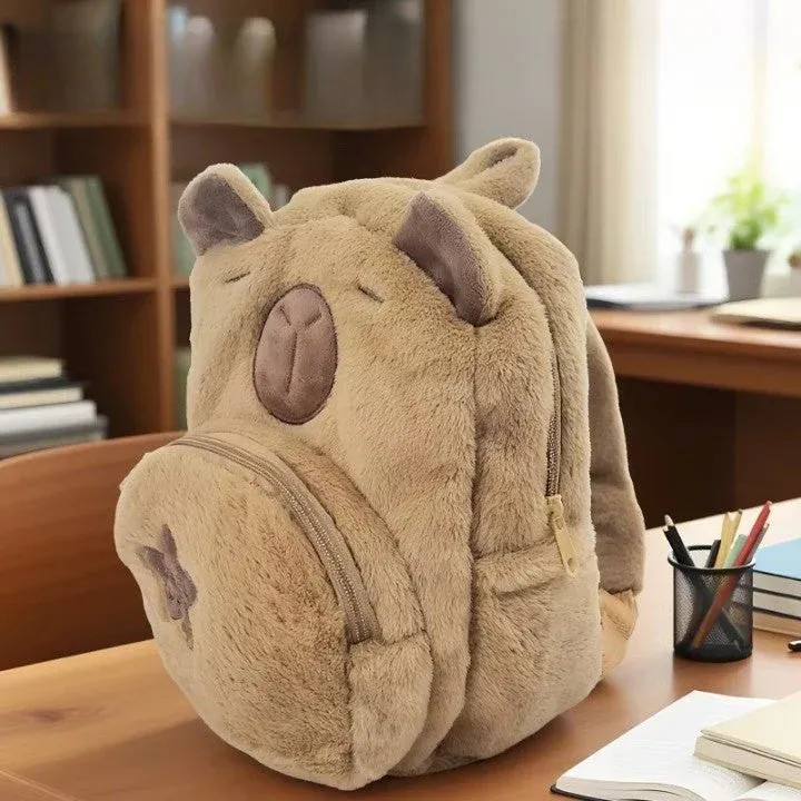 Capybara Cute Plush Kids Backpack - Image 0