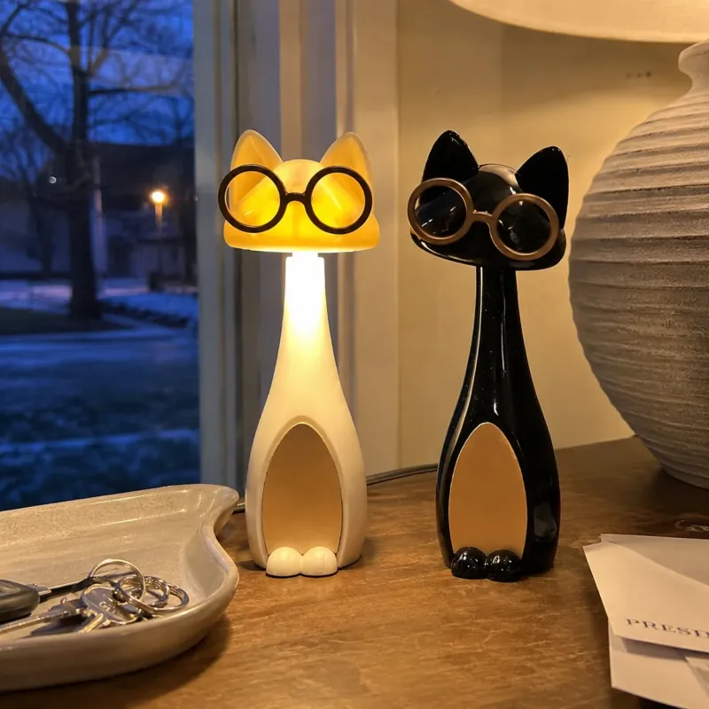 Nine Lives Cat Bedside Night Lamp