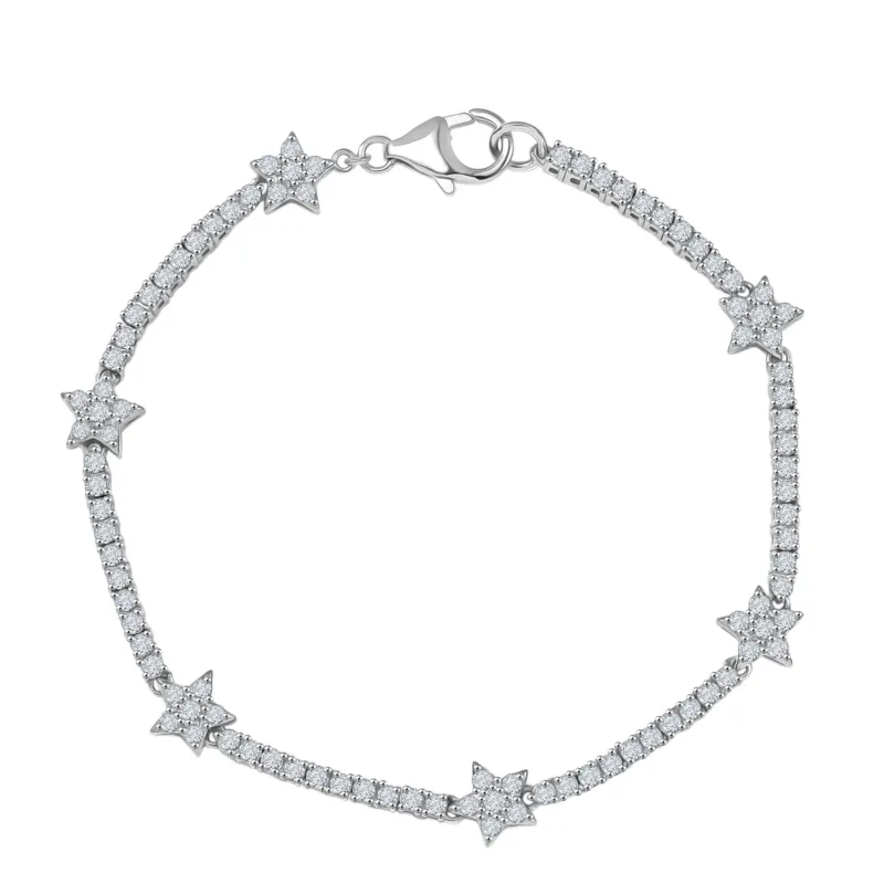 D'Joy Moissanit Armband ca. 19 cm 925 Silber rhodiniert ca. 2,79 ct.
