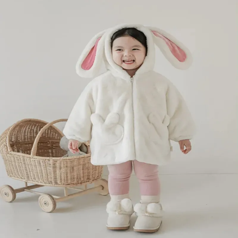 Cozy Bunny Kids Plush Winter Hooded Jacket - Image 0