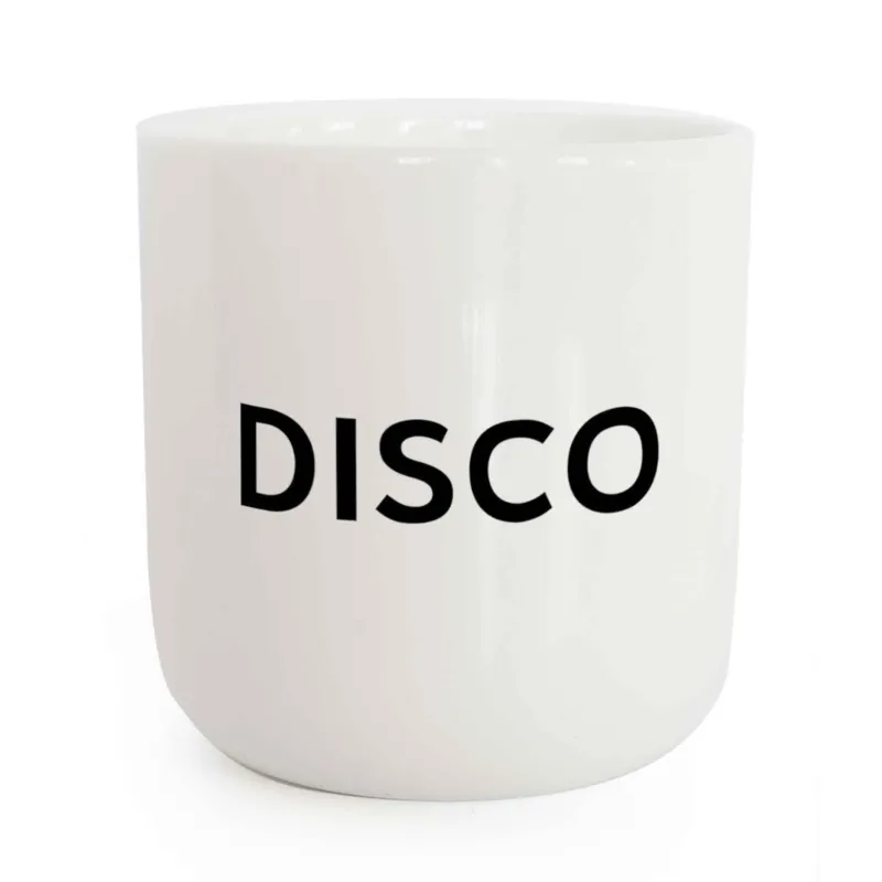 DISCO | weisser Kaffee- & Tee-BECHER mit schwarzer Typo | Beat Serie | PLTY