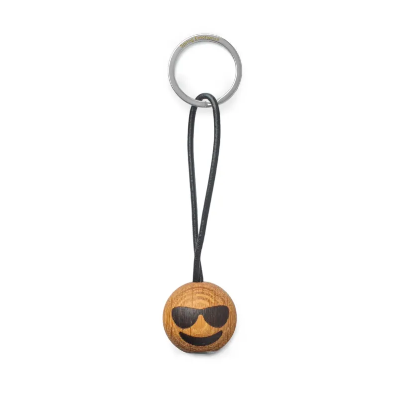 Emoticon-Schlüsselanhänger Cool – Eiche | Spring Copenhagen