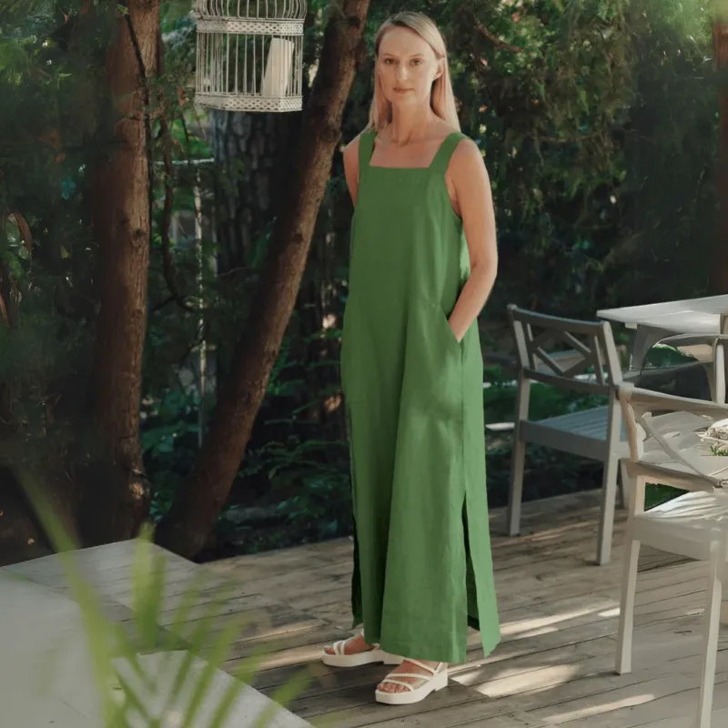 Leinenkleid Fugue, Foliage Green - Linen Tales