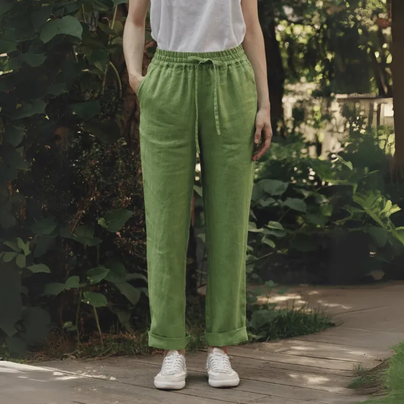Leinenhose Octave, Foliage Green - Linen Tales