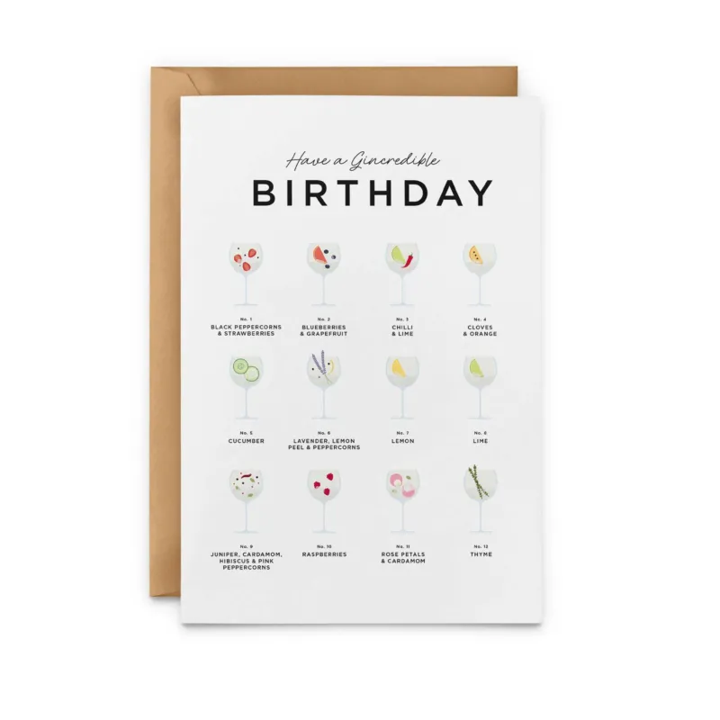 HAVE a GINcredible BIRTHDAY – Geburtstags-Grusskarte A5 | Everlong Print
