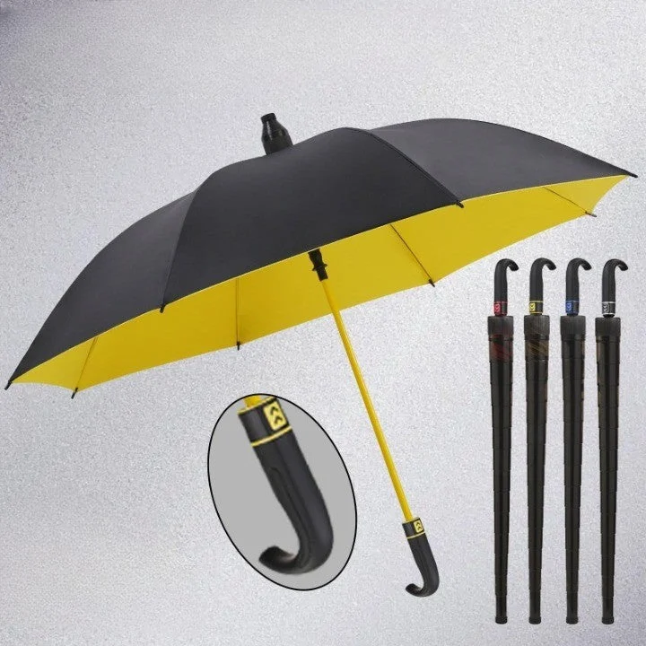Heavy-Duty Curved Handle Rain Umbrella - Image 0