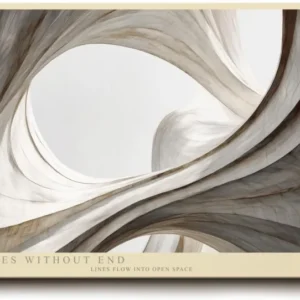 Paul Sinus Wandbild 120x80cm Curves Without End abstrakte Architektur Formen beige minimalistische Kunst modernes Wandbild 120x80cm für Wohnzimmer Büro Flur