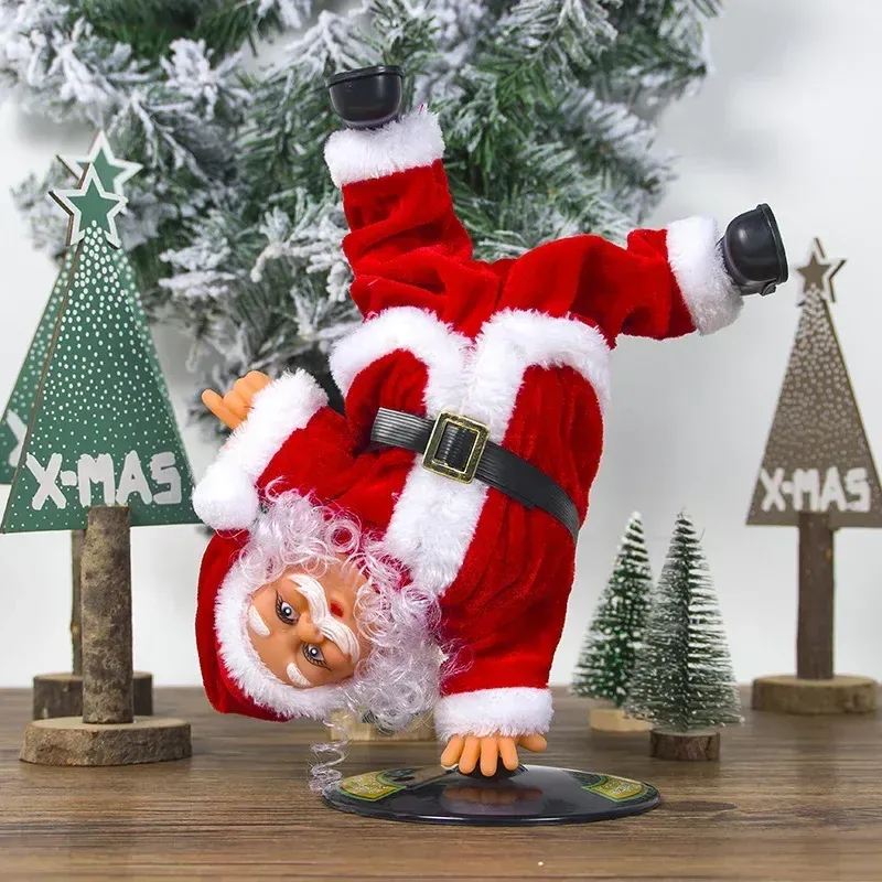 Breakdancing Santa Dynamic Christmas Figurine - Image 0