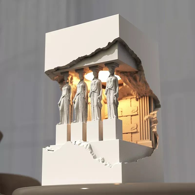 Antique Atmosphere Alpha Gypsum Night Lamp Decor - Image 0