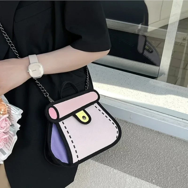 2D Canvas Texture Crossbody Bag - Image 2