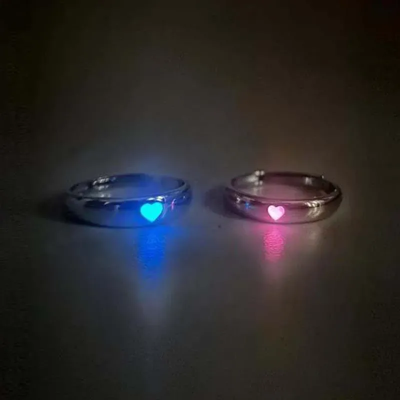 Eternal Love Luminous Heart Couple Gift Ring - Image 0