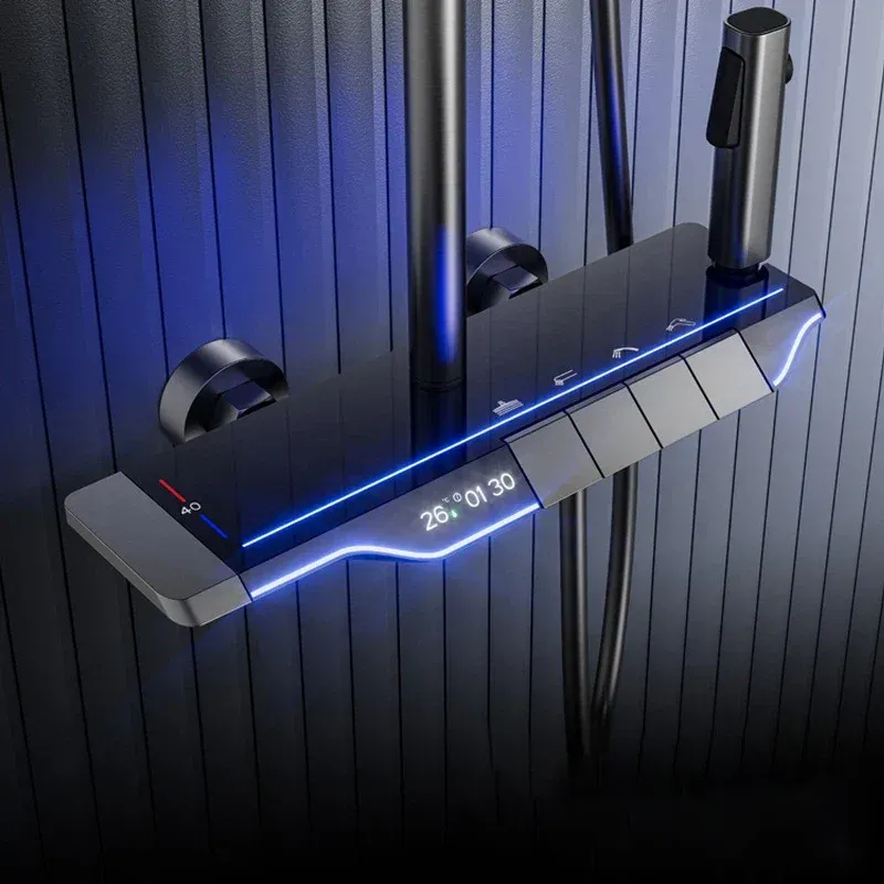Full Copper Digital Display Piano Key Shower Set - Image 0