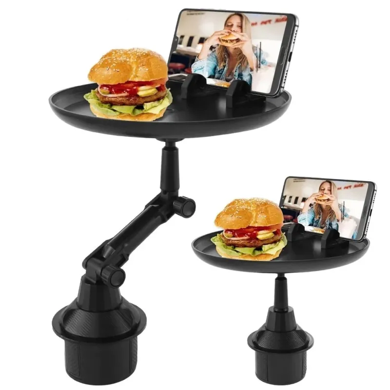Adjustable Rotating Car Cup Holder Food Tray - Image 0