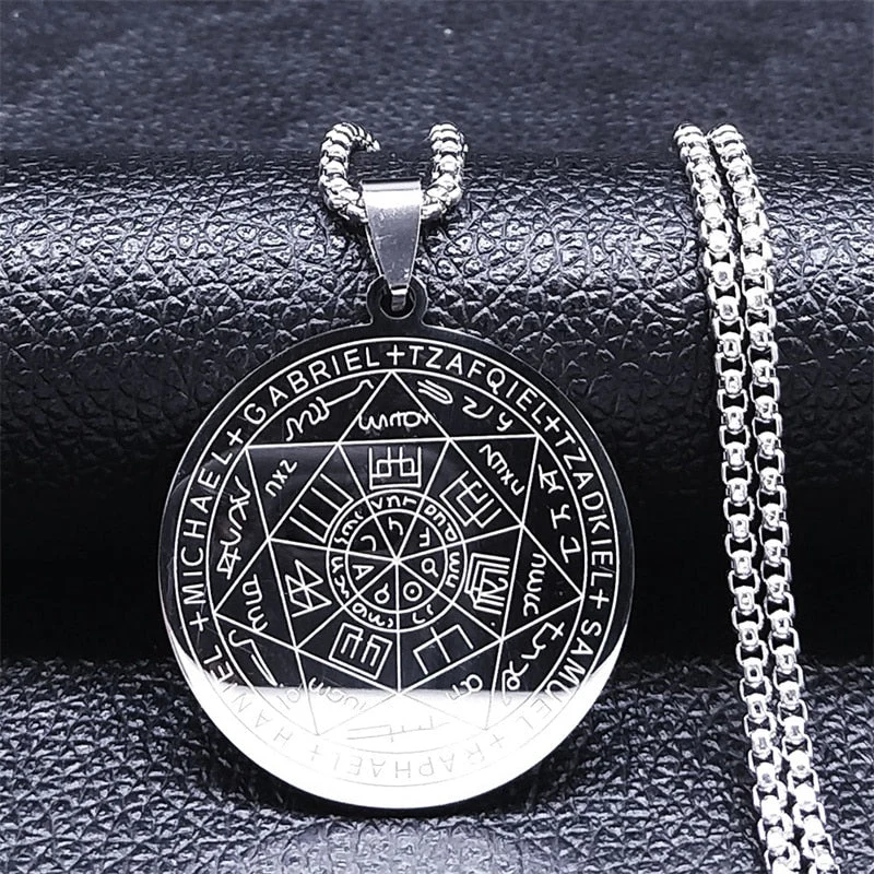 Divine Guardian Seven Archangels Stainless Steel Pendant Necklace - Image 0