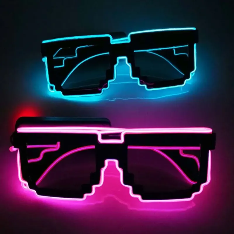Flashing Luminous 8-Bit Stylish Party Glasses - Image 0