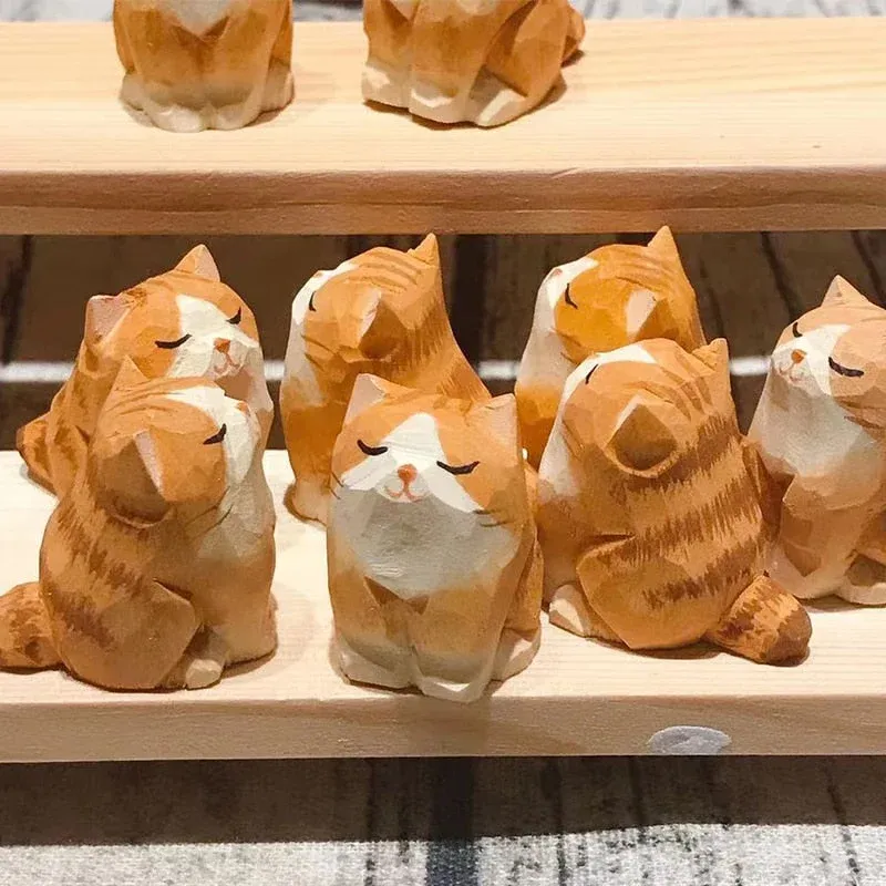 Handmade Wooden Cute Pet Figurines - Image 0