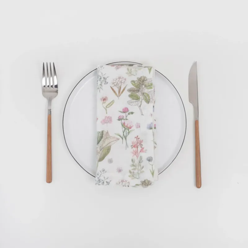 Leinen - Servietten im 2er - Set, White Botany - Linen Tales