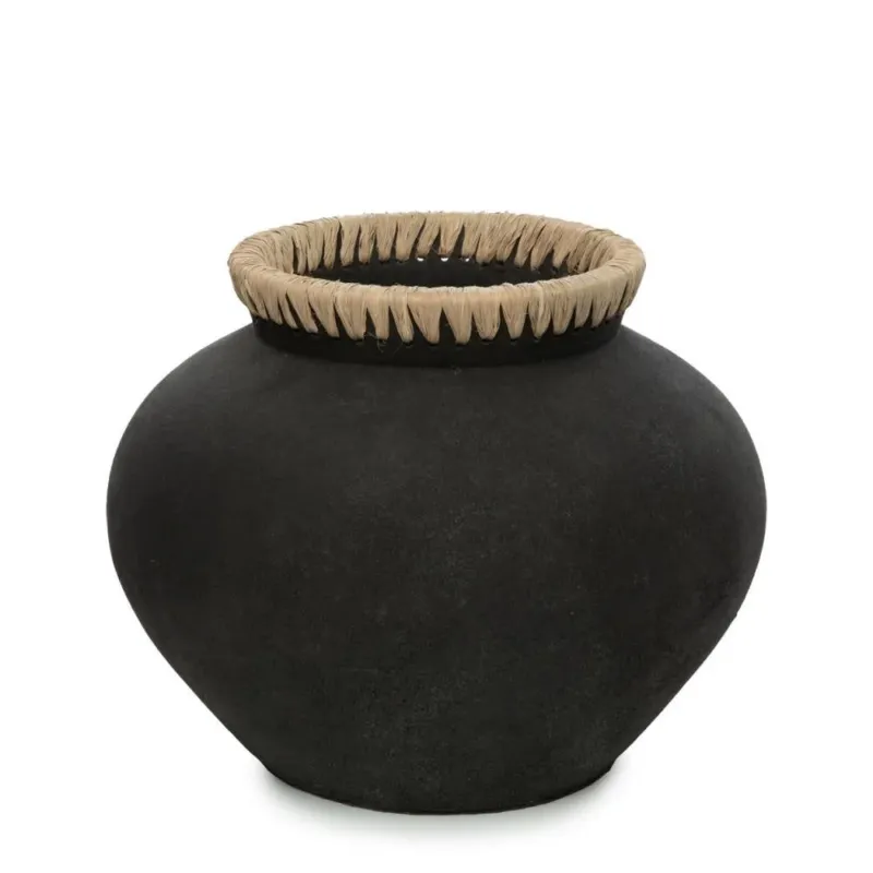 Bazar Bizar Die Styly Vase-Schwarz Natürlich-M