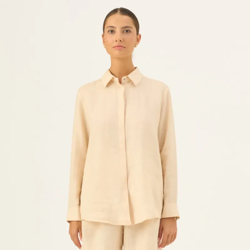 Leinenbluse Damen Azalea, Brazilian Sand