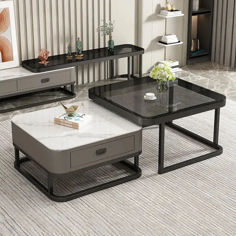Nordic Nested Dual-Layer Elegant Coffee Table - Image 0