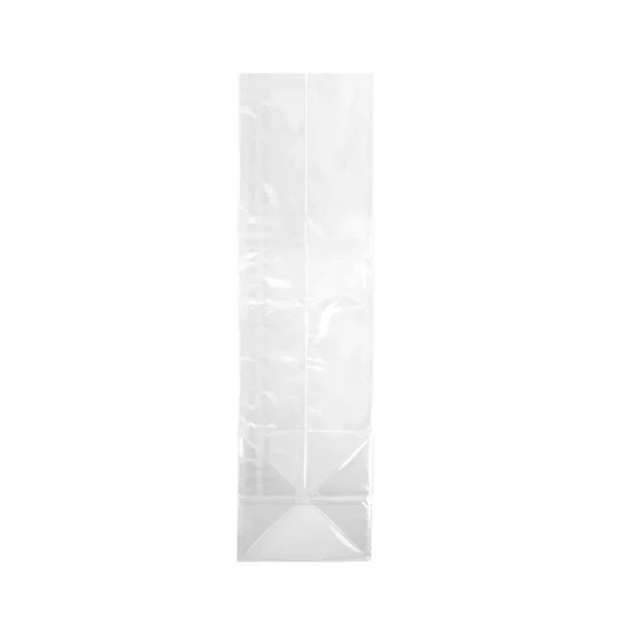 Block Bottom Bags Clear 10x6x28cm