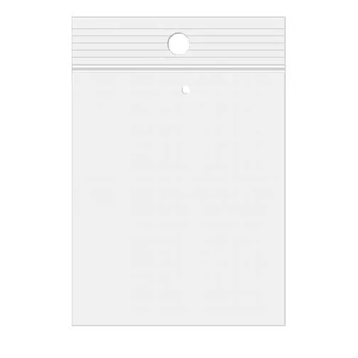 Grip Seal Bags with Hang and Vent-hole 7.5x10cm Crystal Clear PP 50 micron