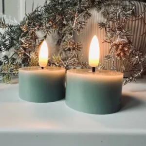LED Fyrfadslys 2 stk - Sea blue voks - VIAMAJA.DK