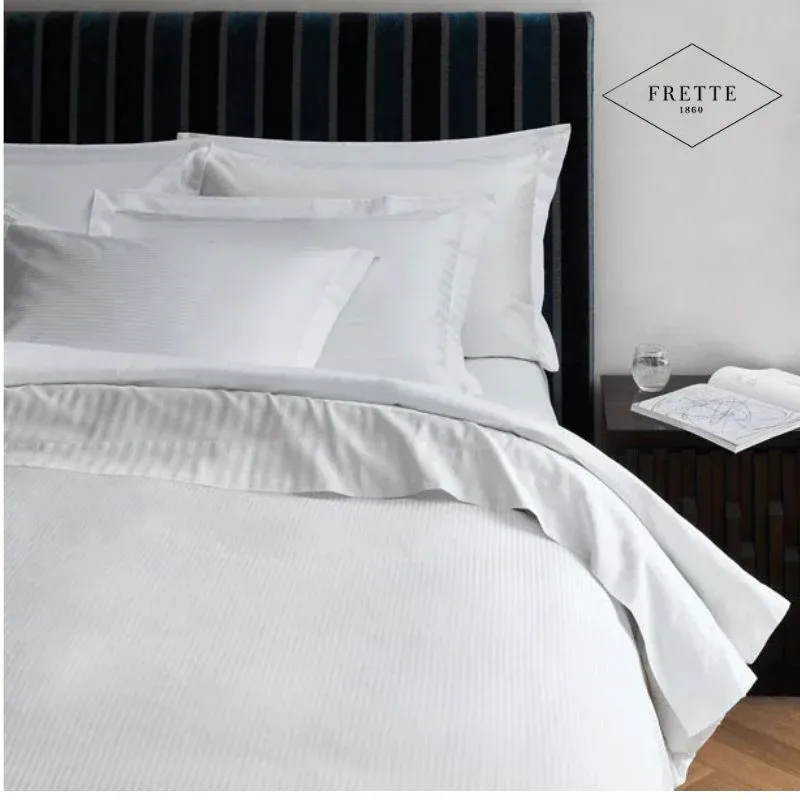 Federa in raso rigato 300 fili con 3 volani, cm 50x80 - Frette