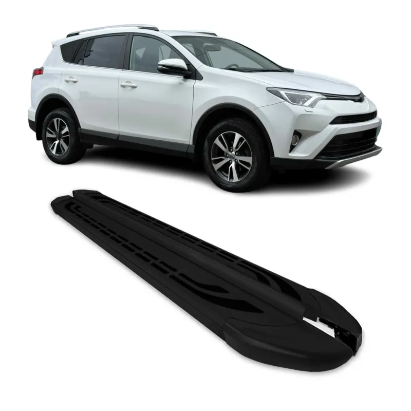 Trittbretter Seitenschweller Seitenbretter für Toyota RAV4 2013-2017 Alu Schwarz