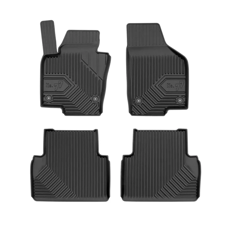 Fußmatten Gummimatten No.77 für VW Sharan II 2010-2022 TPE Gummi Schwarz 4 tlg