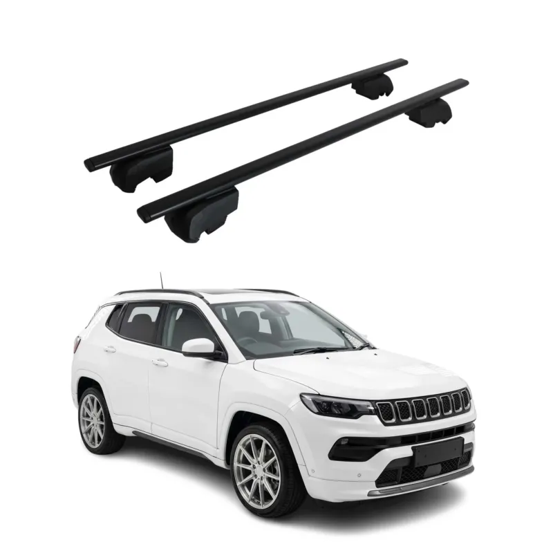 Dachträger Grundträger für Jeep Compass III 2025-2026 Stahl Schwarz 2tlg