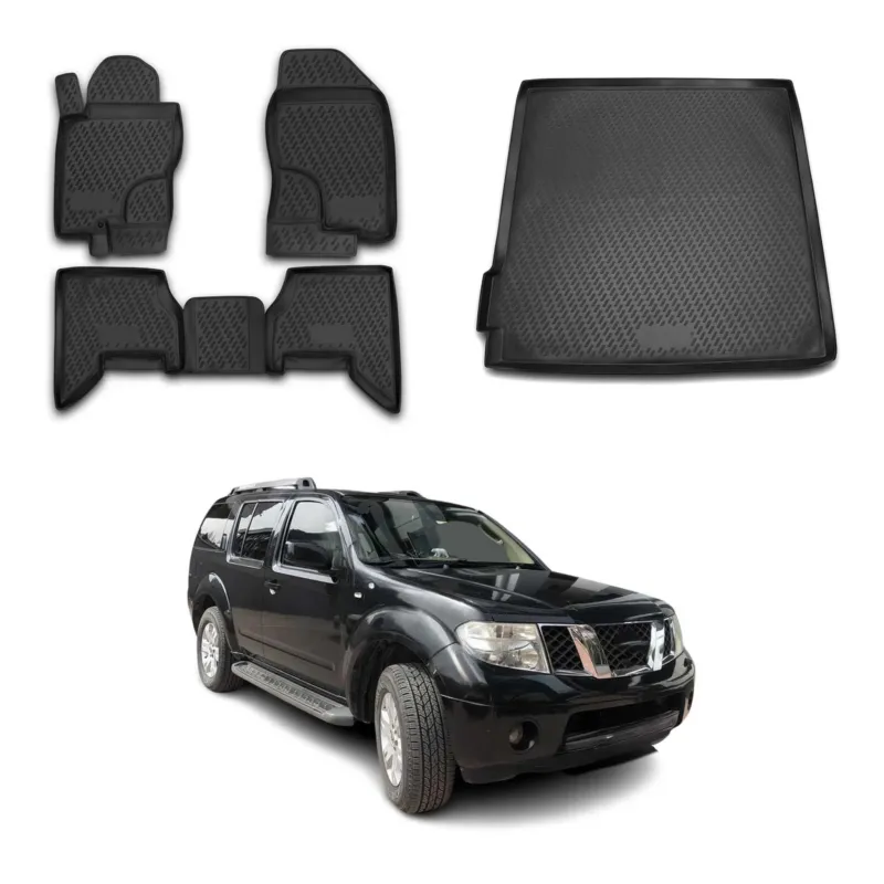 OMAC Fußmatten & Kofferraumwanne Set für Nissan Pathfinder 2010-2013 Facelift