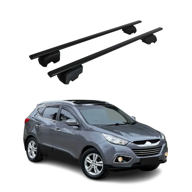 Dachträger Grundträger für Hyundai ix35 2010-2015 75kg Schwarz Stahl 2 tlg