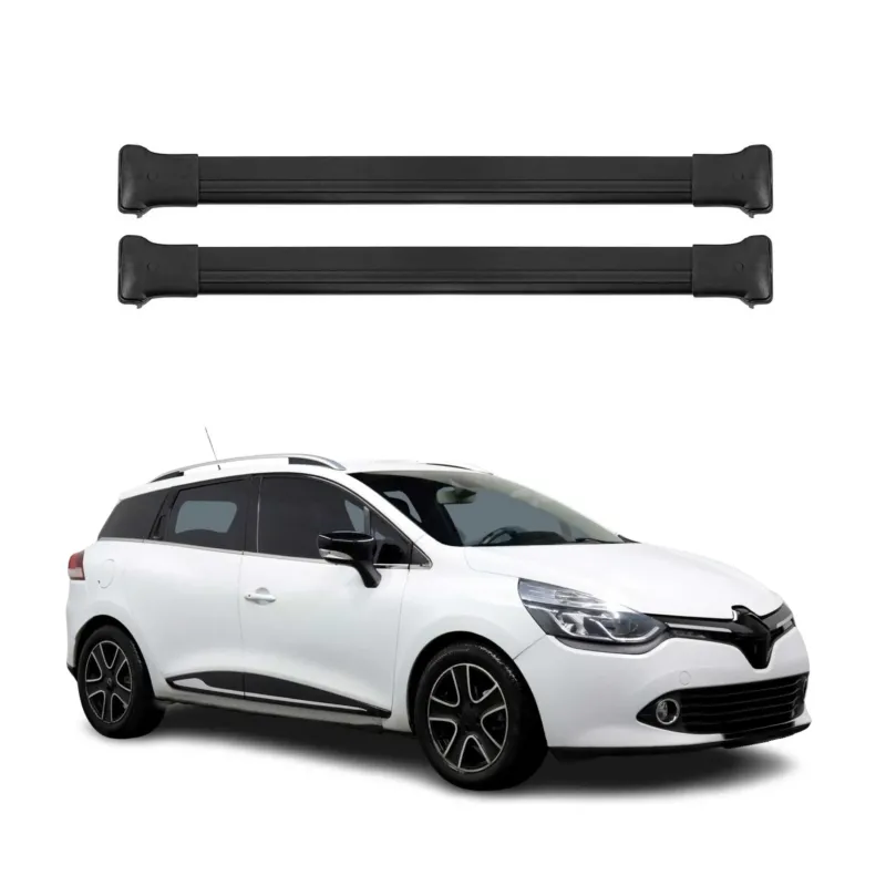 Dachträger Grundtäger für Renault Clio Grandtour 2012-2019 75kg Alu Schwarz 2x