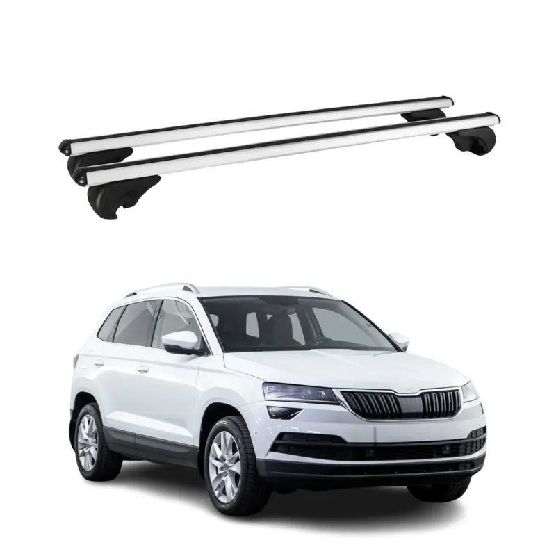 Dachträger Grundtäger für Skoda Karoq 2017-2026 75kg Aluminium Silber 2 tlg