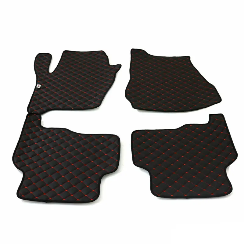 Fußmatten Leder Automatten für Land Rover Sport 2005-2013 Schwarz Rot 4x