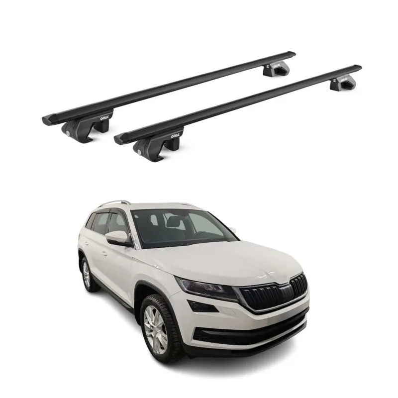Dachträger Grundtäger für Skoda Kodiaq 2016-2024 90kg Alu Schwarz 2 tlg ABE