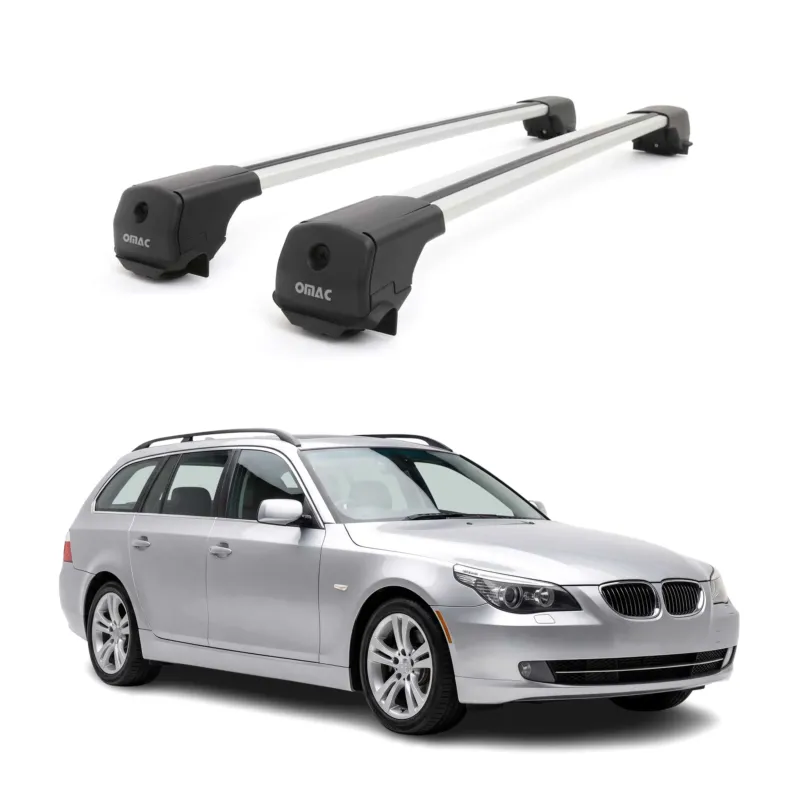 Dachträger Grundträger für BMW 5er E61 Touring 2004-2010 Aluminium 75kg Grau 2x